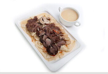Beshbarmak and Sausage Meat Kazy is the national dish of the Kazakh peoples, Horse meat. Delicacy of Kazakhstan