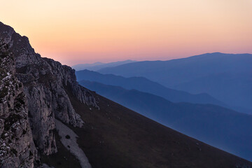 Fototapeta premium Amazing Sunrise in the Mountain Sarcepat. Sunrise in the mountain. Morning 6:30am. Warm colors and beautiful sunrise.