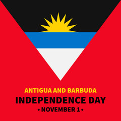 Antigua and Barbuda Independence Day typography poster. National holiday celebrated on November 1. Vector template for banner, greeting card, flyer, etc