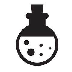Magic potion icon on white background. Antidote Vaccine symbol. poison bottle symbol. flat style.