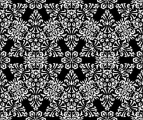 Luxurious damask ornament. Vector seamless pattern. Black and white color. Vector graphic vintage pattern. For fabric, tile, wallpaper or packaging.