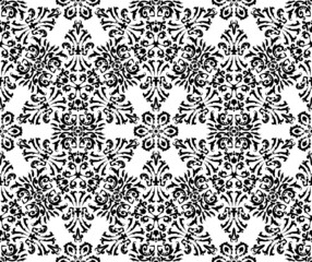 Linear Damask Seamless Vector Pattern. Black and White. Decorative texture. Mehndi patterns. For fabric, wallpaper, venetian pattern,textile, packaging.