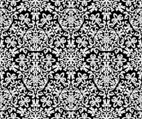 Excellent Oriental Ornament Seamless Pattern. Black and White. Decorative texture. Mehndi patterns. For fabric, wallpaper, venetian pattern,textile, packaging.