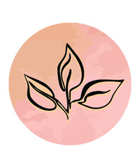 Social media watercolor template element.Trendy hand drawn highlights cover, logo for stories, blogger badges. insta highlights.