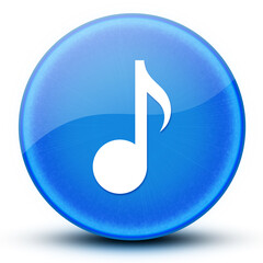 Obraz premium Music eyeball glossy elegant blue round button abstract