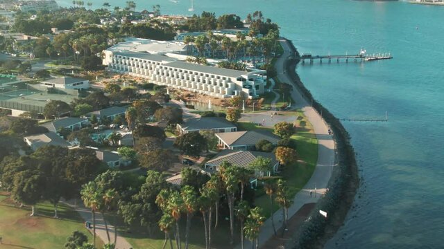 Aerial: Coronado and the San Diego Harbor, California, USA