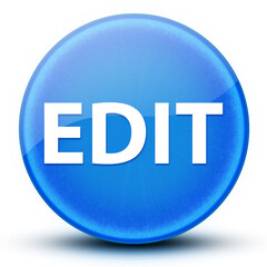 Edit eyeball glossy elegant blue round button abstract