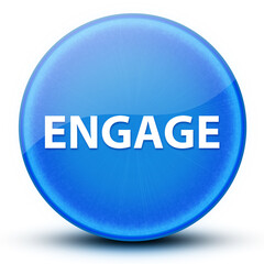Engage eyeball glossy elegant blue round button abstract