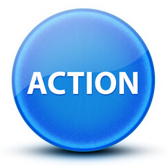 Action eyeball glossy elegant blue round button abstract
