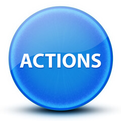 Actions eyeball glossy elegant blue round button abstract