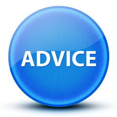 Advice eyeball glossy elegant blue round button abstract