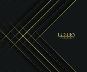 Premium background. Abstract luxury pattern. Gold glitter stripes background. Abstract gold line texture. Black pattern vector illustration.