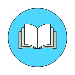 Black open book with text icon. vector icon be used as logo for bookstore or shop, vector icon library, educational or learning concept etc. vector icon