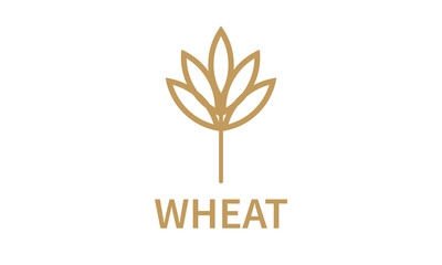 Simple Grain, Barley, Wheat Logo Icon Design
