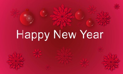 background happy new year red card