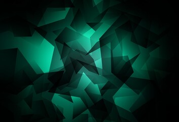 Fototapeta premium Dark Green vector low poly background.