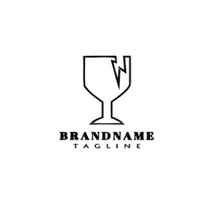 broken glasses cartoon logo icon design template illustration