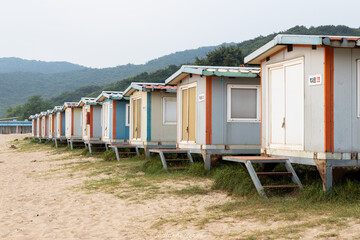 Fototapeta na wymiar colorful huts