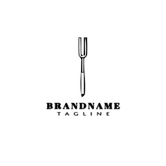 dining fork logo cartoon icon design template black isolated vector illustration