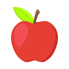 Red Apple Sign Emoji Icon Illustration. Food Fruit Vector Symbol Emoticon Design Clip Art Sign Comic Style.