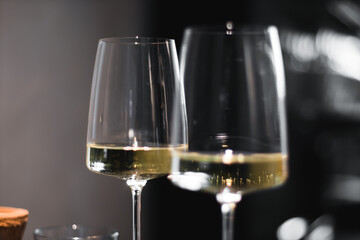 Two glasses of white wine