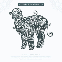 Fototapeta premium ALPACA Mandala Vector. Vintage decorative elements. Oriental pattern, vector illustration.