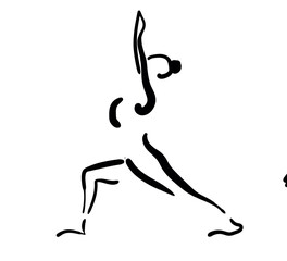 concise drawings depicting yoga poses