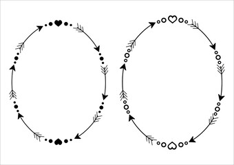 arrow oval frames vector illustration