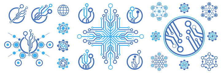 Artificial intelligence concept symbols and signs. Vector icon and logo Artificial intelligence.