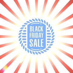 Black friday retro sales banner with sunrays, announcing discount, advertisement items, oldskool banner sunburst background