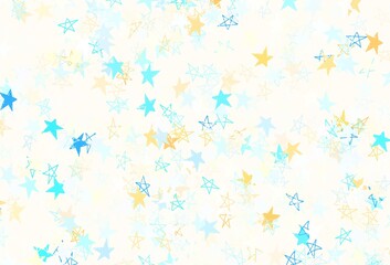 Light Blue, Red vector layout with bright stars.