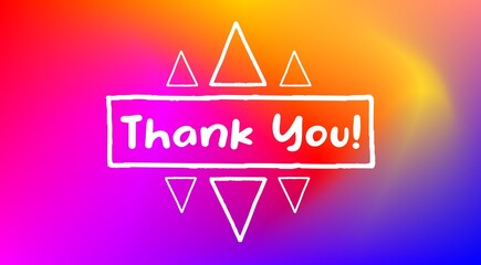 Thank You Card. Hand Written Lettering with retro background, celebrating,Wedding Invitation, Thank You Message,