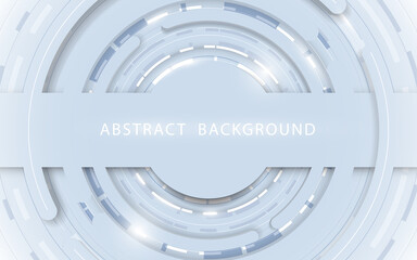 Abstract white circle geometric technology digital hi tech concept background. Vector illustration