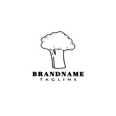broccoli logo cartoon icon design template black isolated vector