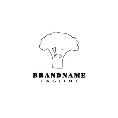 broccoli logo cute icon design template black isolated vector illustration