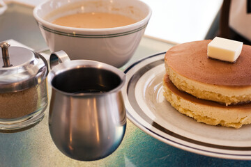 パンケーキと紅茶