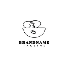 cute broken egg logo cartoon design template icon black simple vector illustration