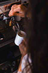 Barista preparing coffee