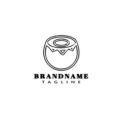 broken egg logo cartoon design template icon black isolated vector cute