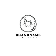 unique broken egg logo cartoon design template icon black simple vector illustration