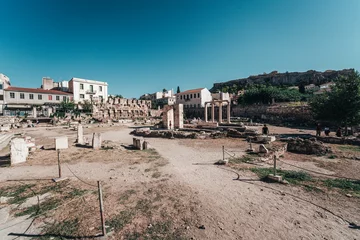 Fototapeten Old ruins in Hadrian's Library in Athens, Greece © Sen