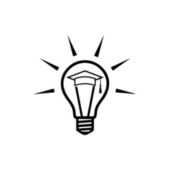 Innovation light bulb icon isolated on white background