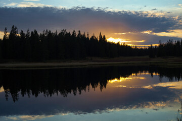 sunset over the lake