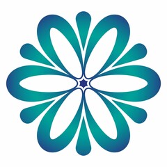 flower, gradient isolated on white background, radial design element, flat illustration, icon