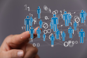 videoconference group of people talking in social network