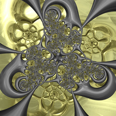 Fantastic fractal illustration. Abstract fractal texture. Digital art. 3D rendering.