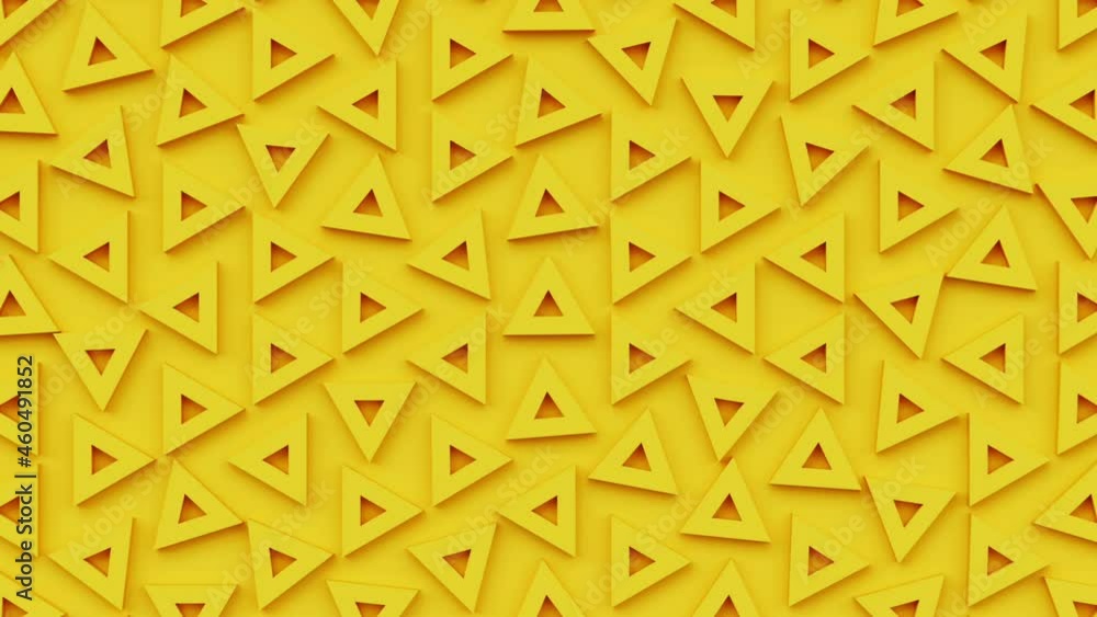Poster triangular moving geometric pattern, triangle polygon shapes seamless looping 3d animation, arrow co