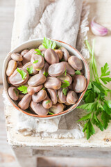 Hot boiled broad beans as a perfect snack.