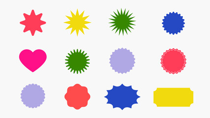 Vector set of design stickers, patches and elements with copy space for text - abstract elements