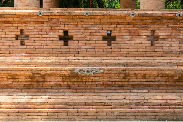Beautiful and valuable brick wall background is a brick wall that is reconstructed as a wall of...